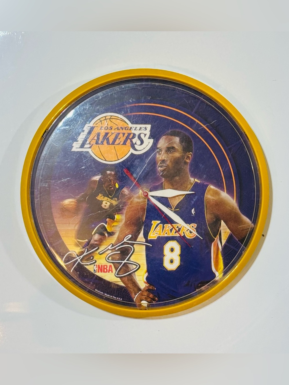 Los Angeles Lakers #8 Kobe Bryant Wall Clock - Purple & Gold